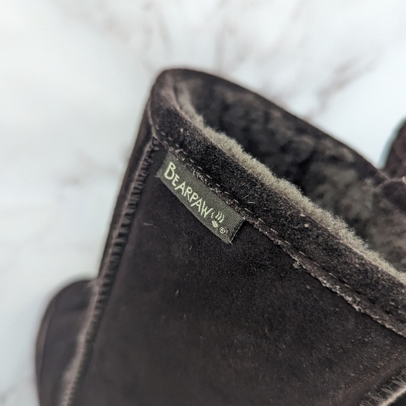 Bearpaw Boots Womens 8 Chocolate Brown Mid Calf Natural Brady - Picture 8 of 10